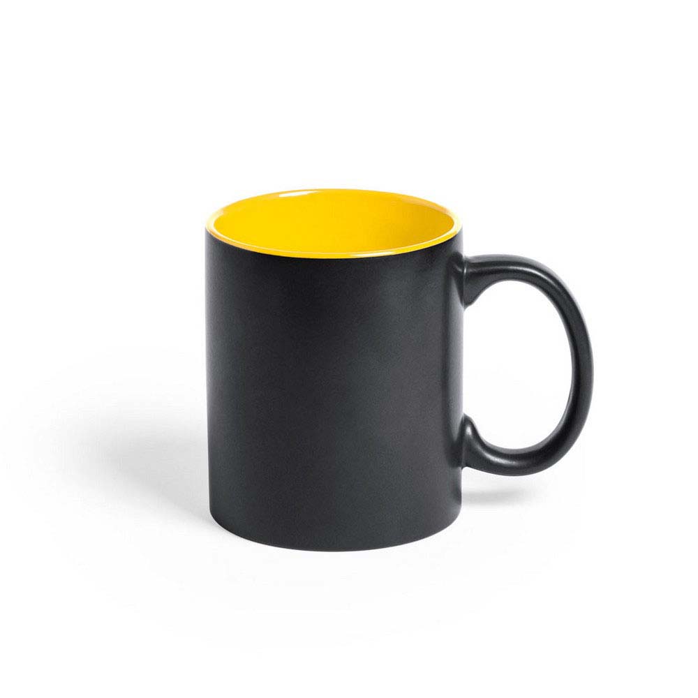 CANA CERAMICA PERSONALIZATA 350ML INTERIOR COLORAT ALTOFONTE VERDE/NEGRU - imagine 4