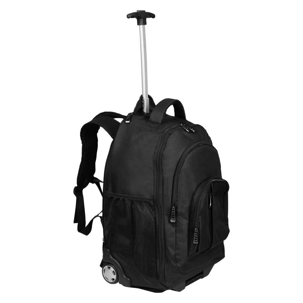 RUCSAC TROLER PERSONALIZAT CU MANER TELESCOPIC SERTA NEGRU - imagine 7