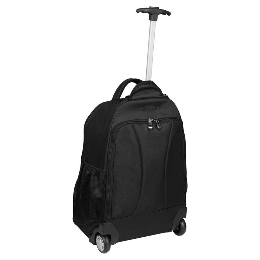 RUCSAC TROLER PERSONALIZAT CU MANER TELESCOPIC SERTA NEGRU - imagine 2
