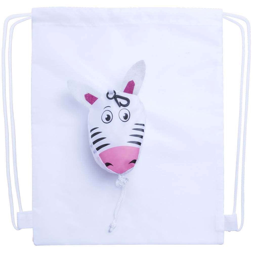 RUCSAC PLIABIL COPII DESIGN ANIMALE TAZEM ALB (ZEBRA) - imagine 2