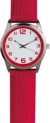 ceas-unisex-analog-curea-silicon-spot-rosu