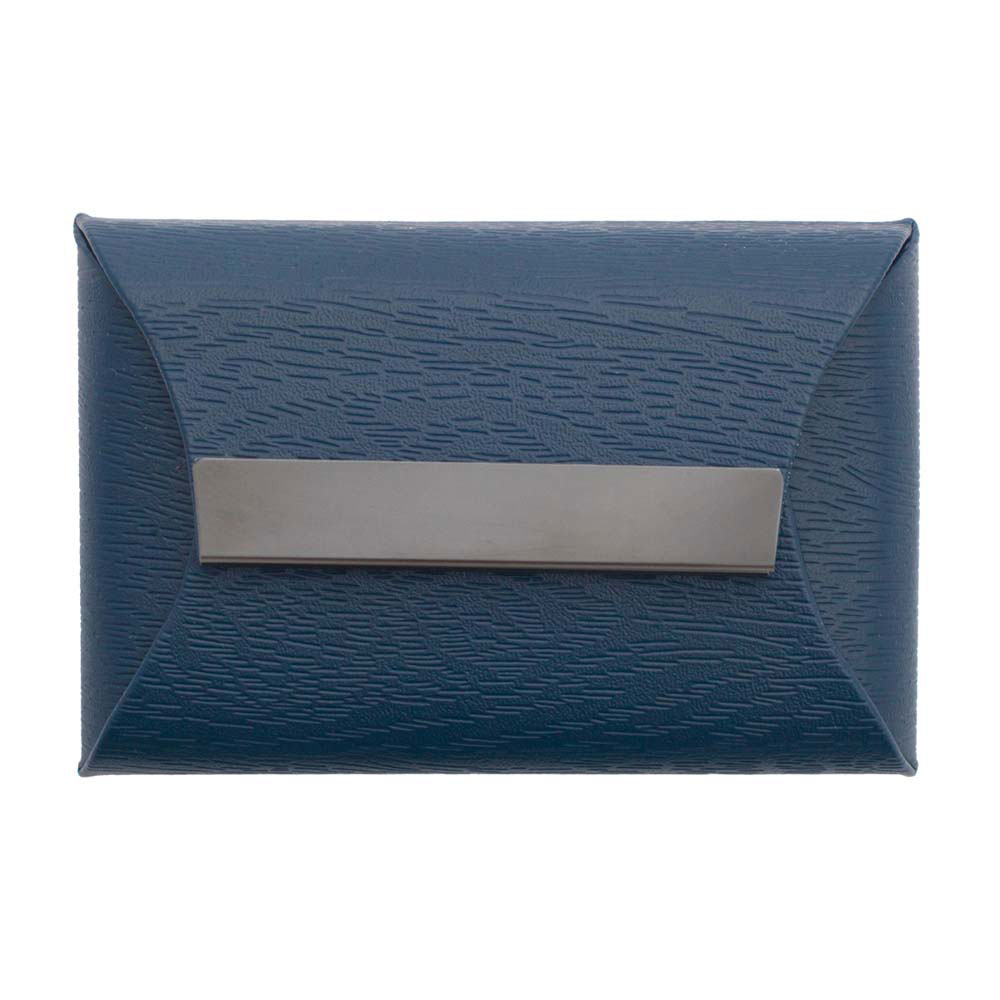 SUPORT CARTI DE VIZITA PIELE ECOLOGICA ATTEND BLEUMARIN - imagine 3