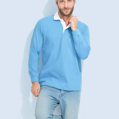 tricou-polo-bicolor-barbati-bleu