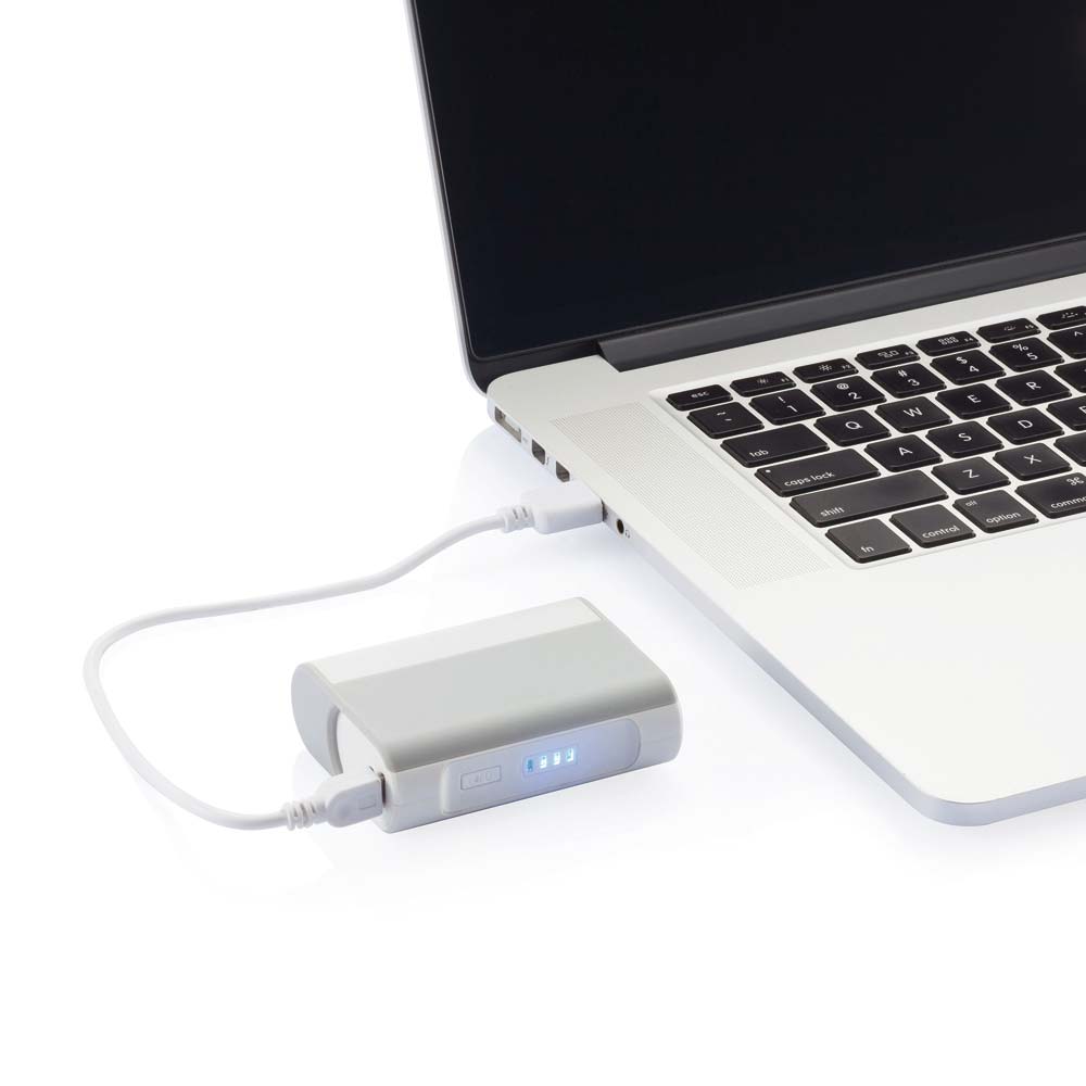 BATERIE EXTERNA 4000mAh MULTIFUNCTIONALA MIRROR ALB/GRI - imagine 5