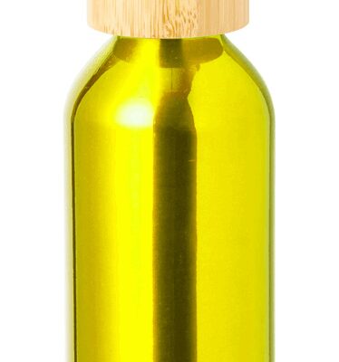 STICLA APA CU CAPAC PENTRU TRANSPORT DIN BAMBUS IRVINSON, ALUMINIU RECICLAT, 600 ML, GALBEN